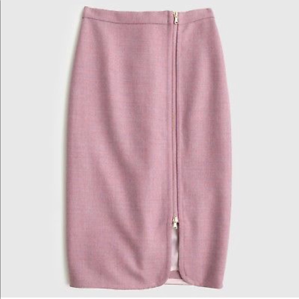 NWT J.Crew Wool zip pencil skirt